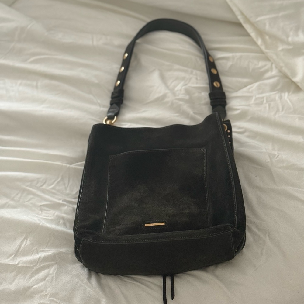 Rebecca Minkoff Elegant Olive Green Suede Shoulder Bag - Picture 7 of 11